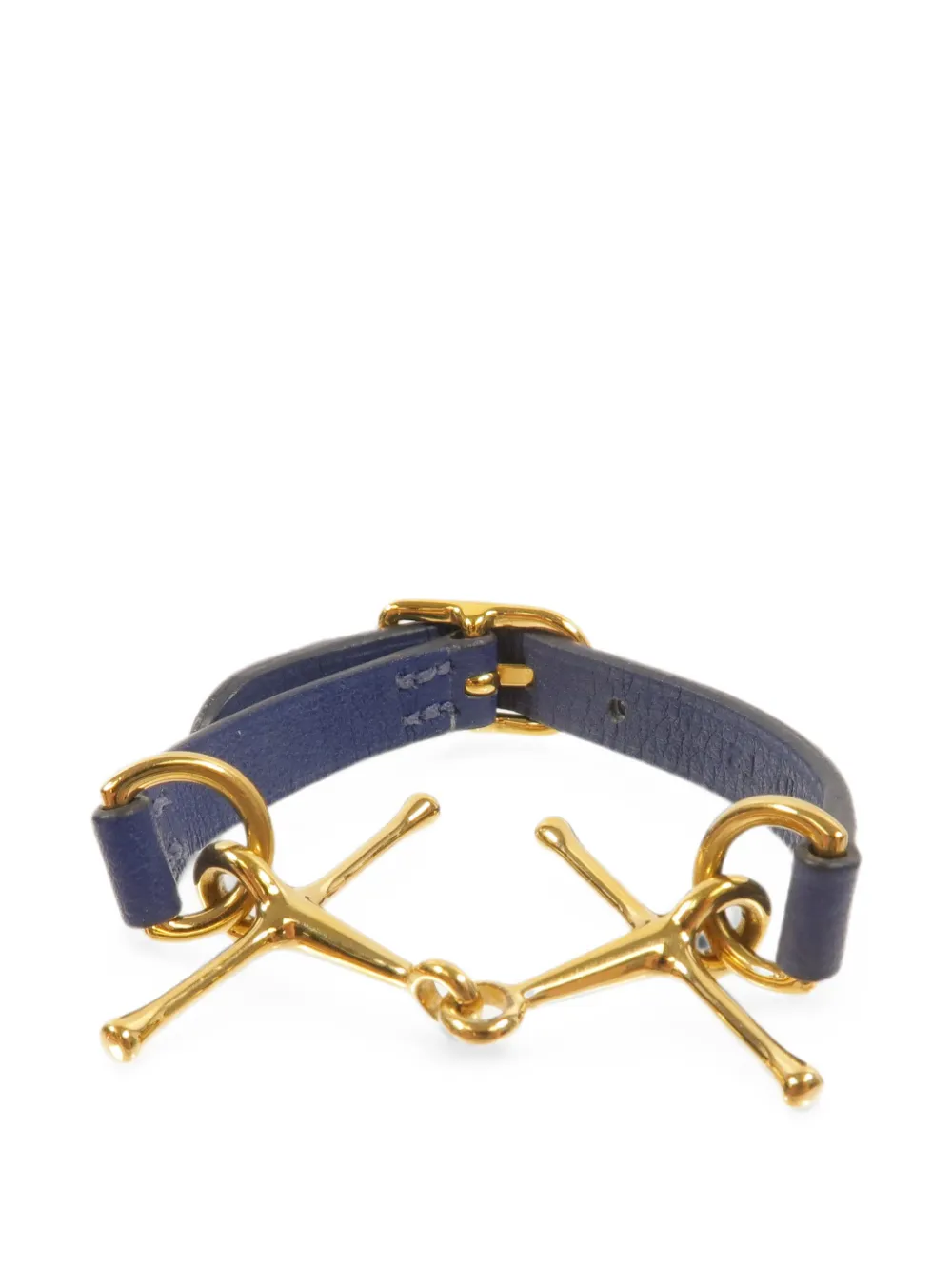 Hermès Pre-Owned Mors lambskin leather bracelet - Gold