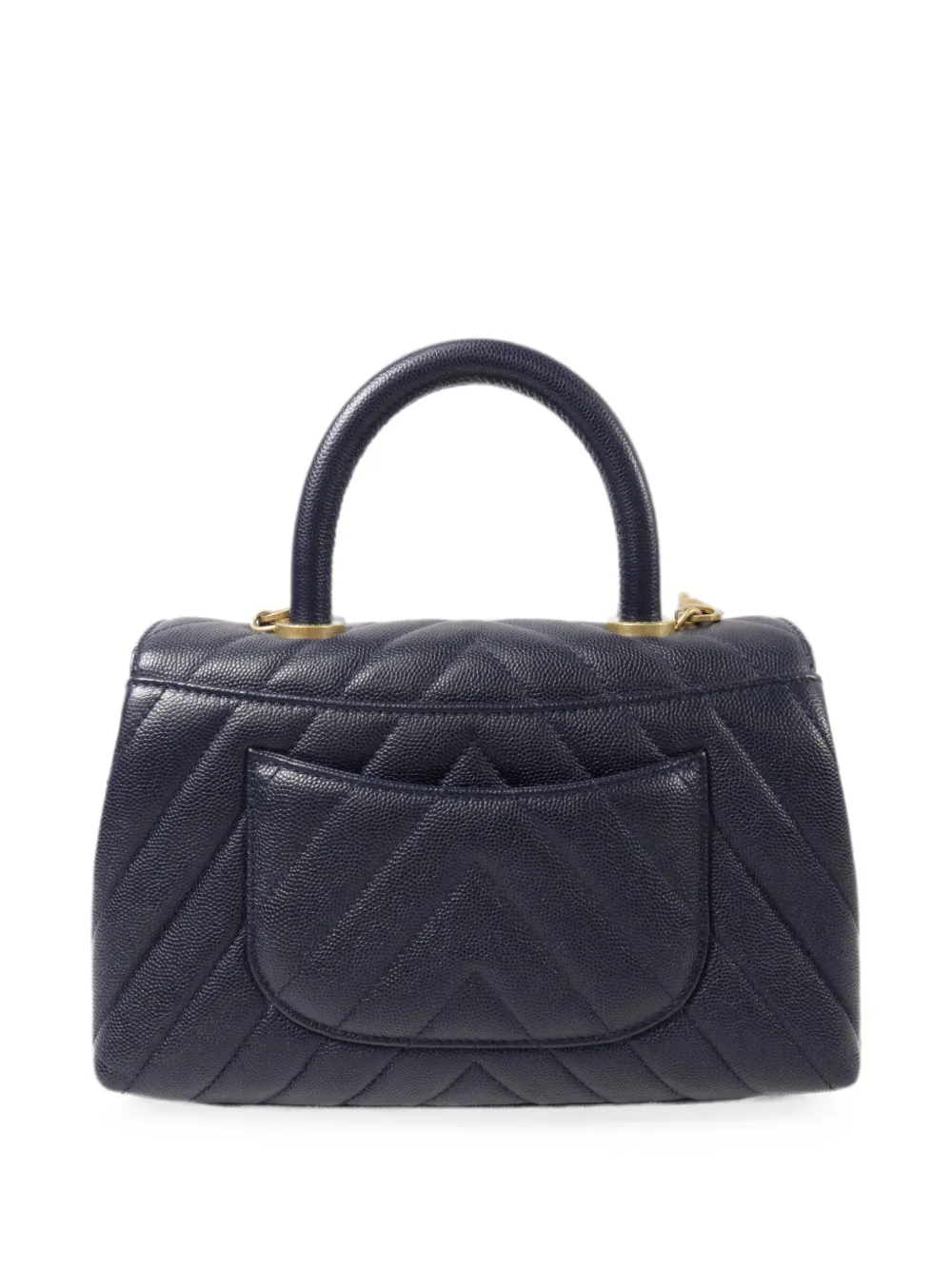 Coco&C☺ CHANEL Pre-Owned Small Coco chevron-quilted Handbag | Blue | FARFETCH