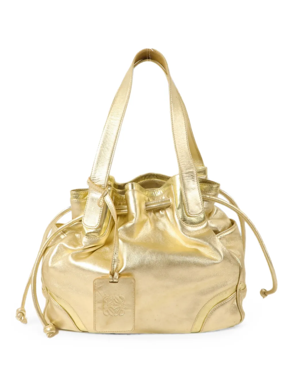 Loewe Pre-Owned drawstring leather shoulder bag - Gold