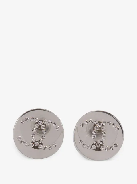 CHANEL Pre-Owned Interlocking CC crystal-embellished earrings