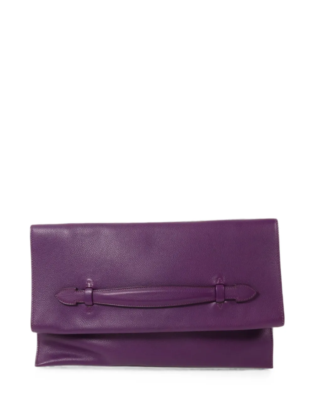 Hermès Pre-Owned Plitplat leather clutch bag - Purple