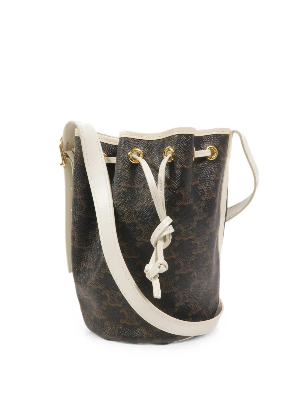 Celine Pre-Owned small Triomphe drawstring shoulder bag - Brown