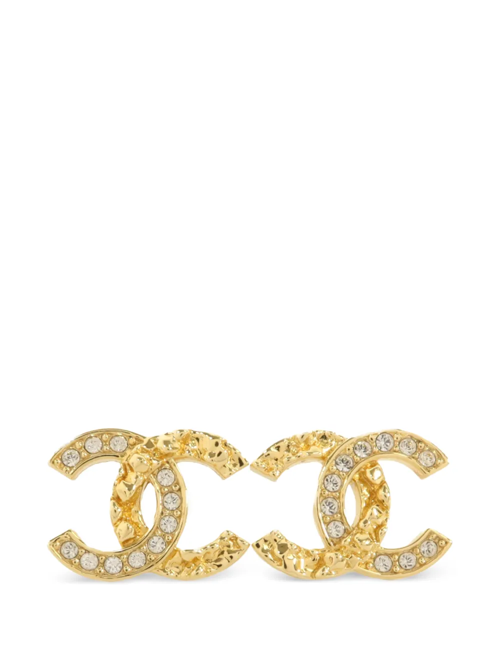 CHANEL Pre-Owned CC crystal-embellished earrings - Oro