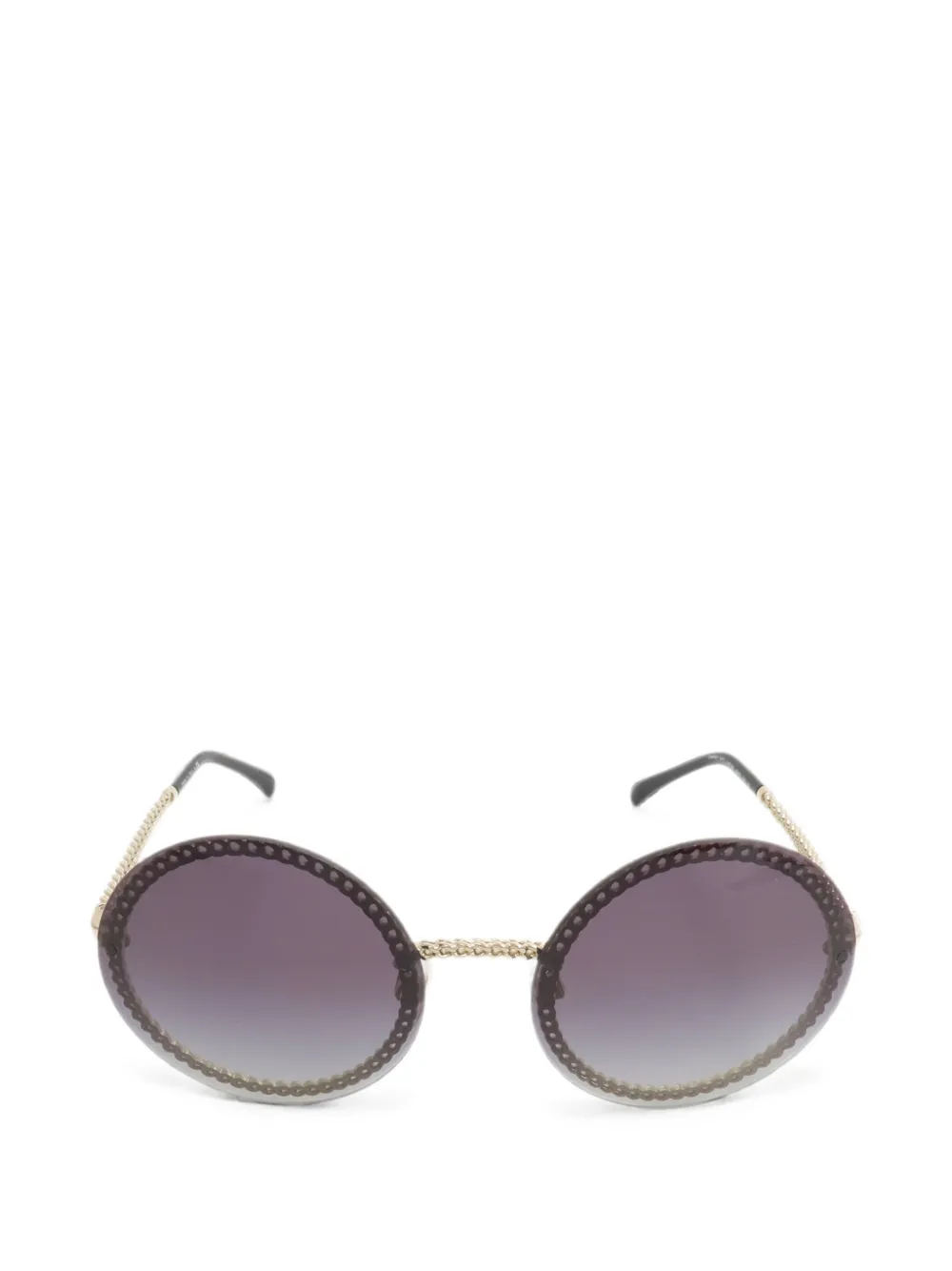 CHANEL Pre-Owned CC chain round sunglasses - Gold