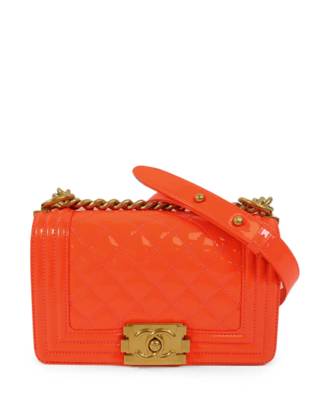 CHANEL Pre-Owned Boy 20 quilted shoulder bag - Arancione