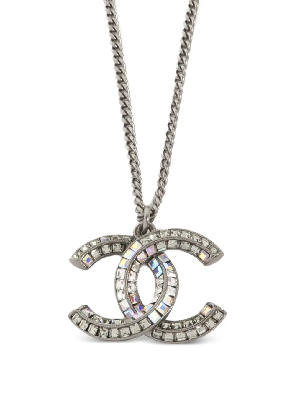 CHANEL Pre-Owned CC crystal necklace - Argento