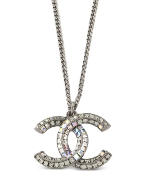 CHANEL Pre-Owned CC crystal necklace