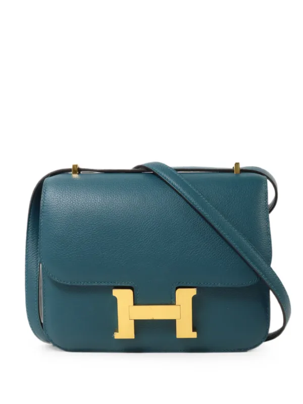 Hermès Pre-owned Mini Constance Shoulder Bag in Blue