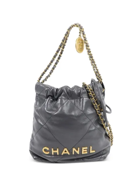 CHANEL Pre-Owned 22 Mini logo bucket bag