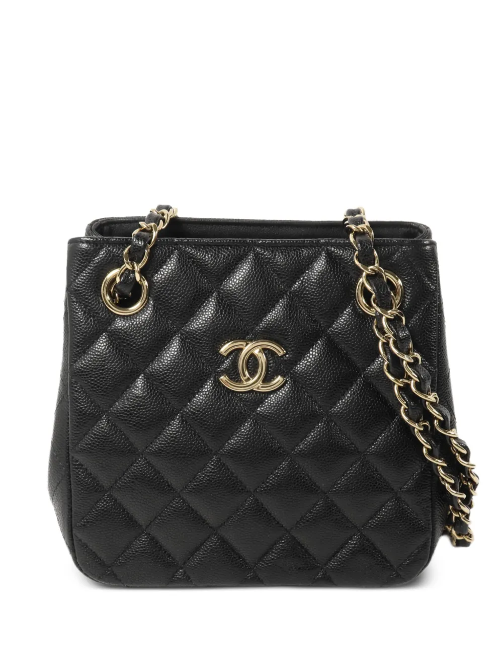 CHANEL Pre-Owned quilted chain bucket bag - Nero