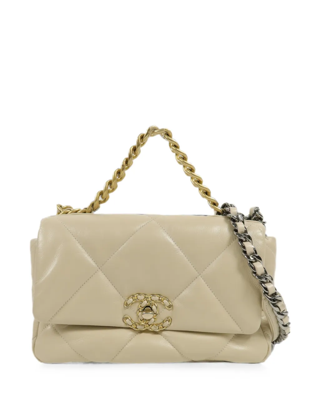 CHANEL Pre-Owned 19 turn-lock shoulder bag - Toni neutri
