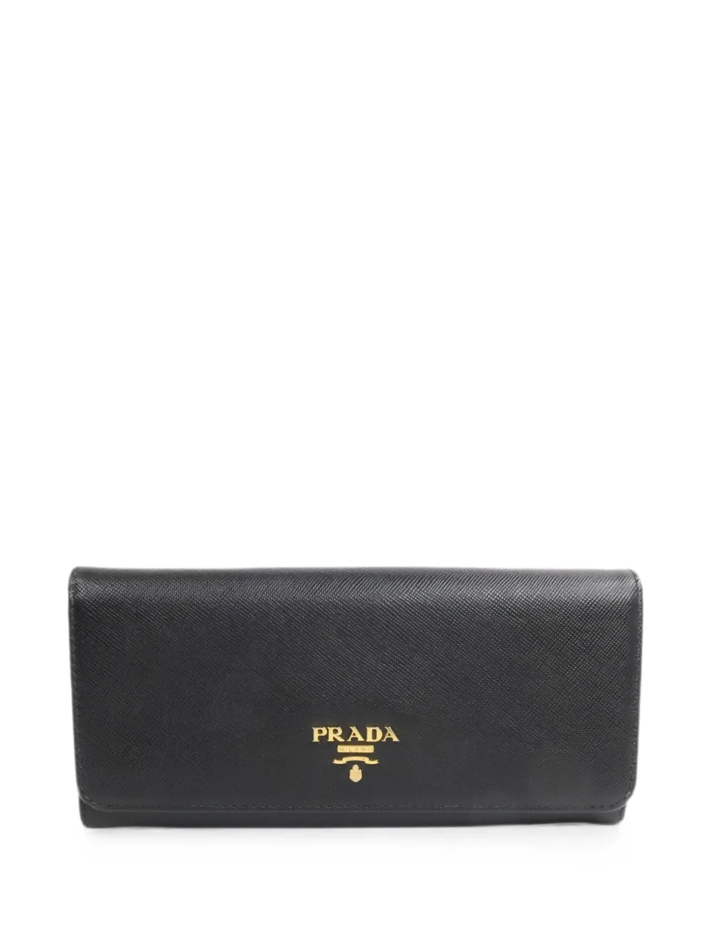 Prada Pre-Owned logo-plaque wallet - Black