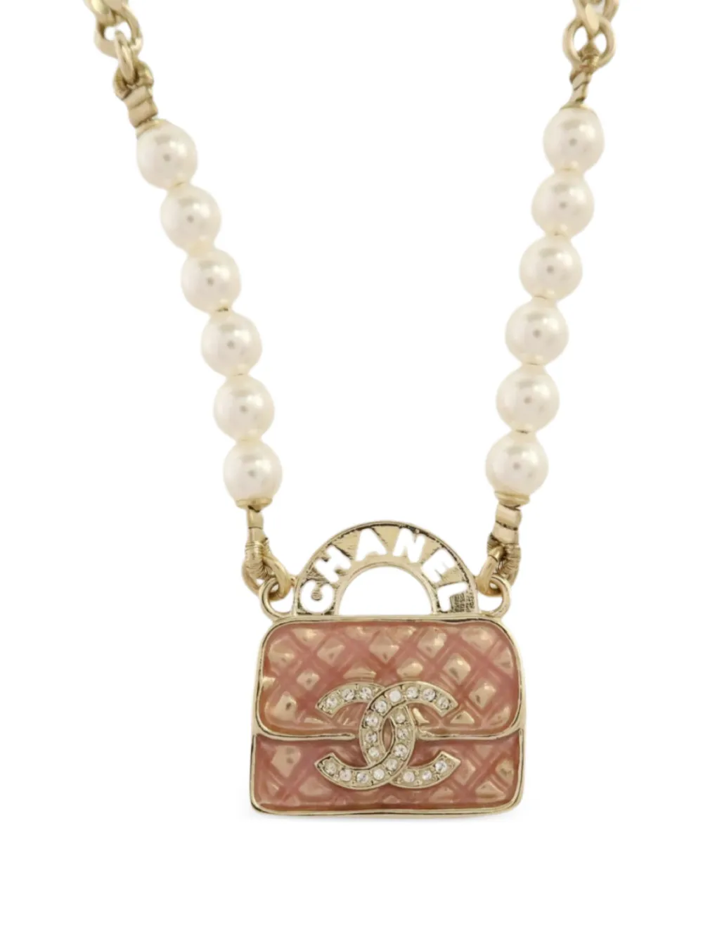 CHANEL Pre-Owned logo-pendant necklace - Oro