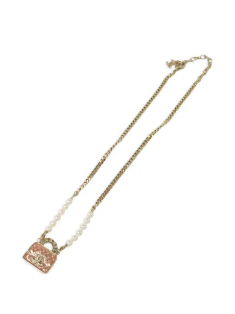 CHANEL Pre-Owned logo-pendant necklace