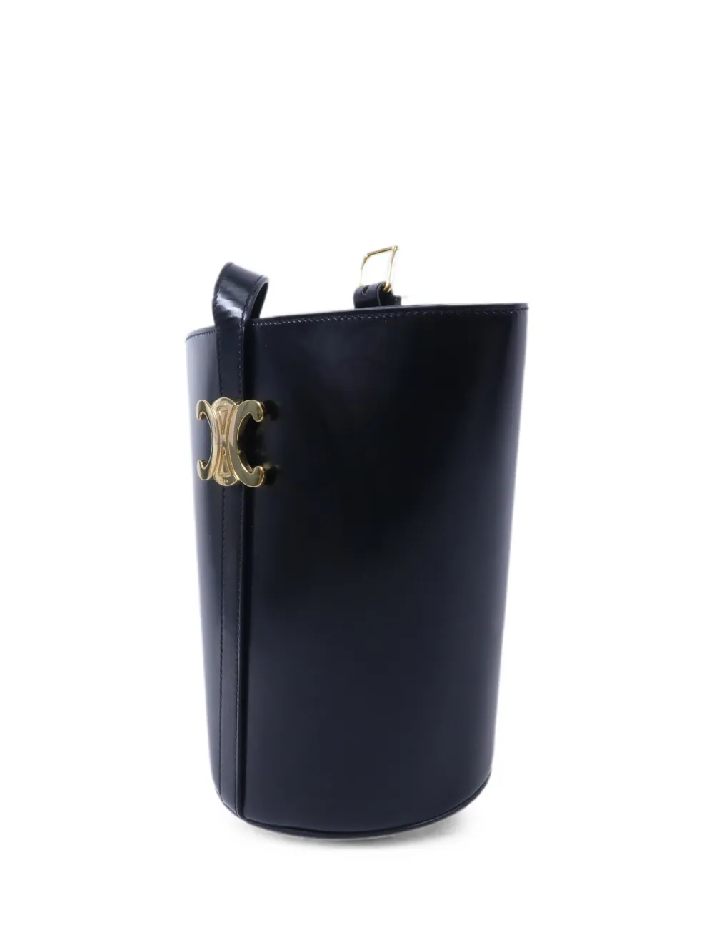 Celine Pre-Owned Triomphe-plaque bucket bag - Black