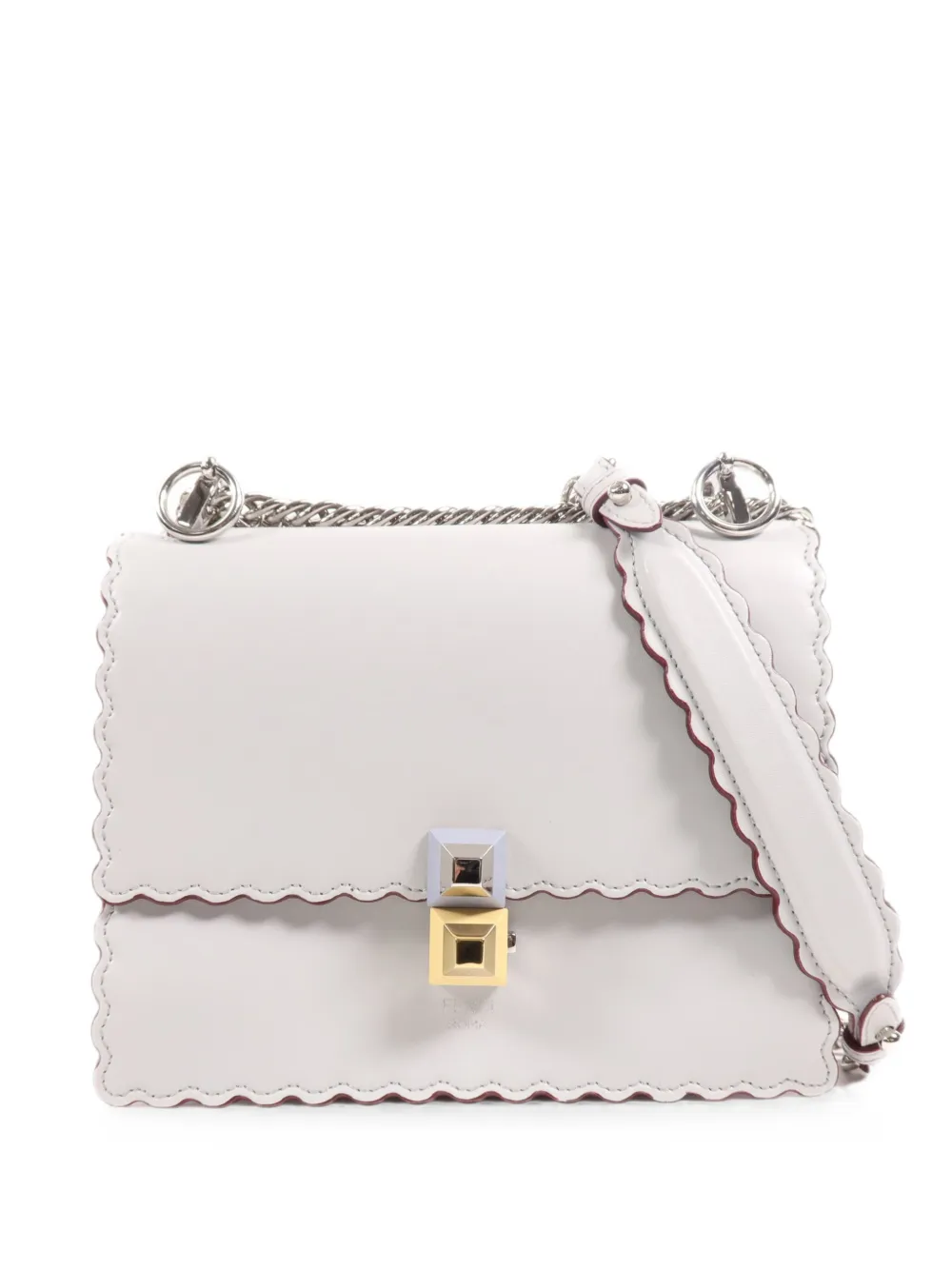 Fendi Pre-Owned 2017 mini Kan I Schultertasche mit Wellensaum - Grau