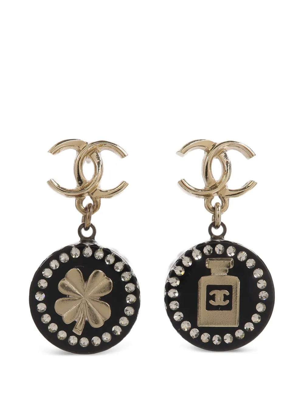CHANEL Pre-Owned 2020 CC drop earrings - Gold