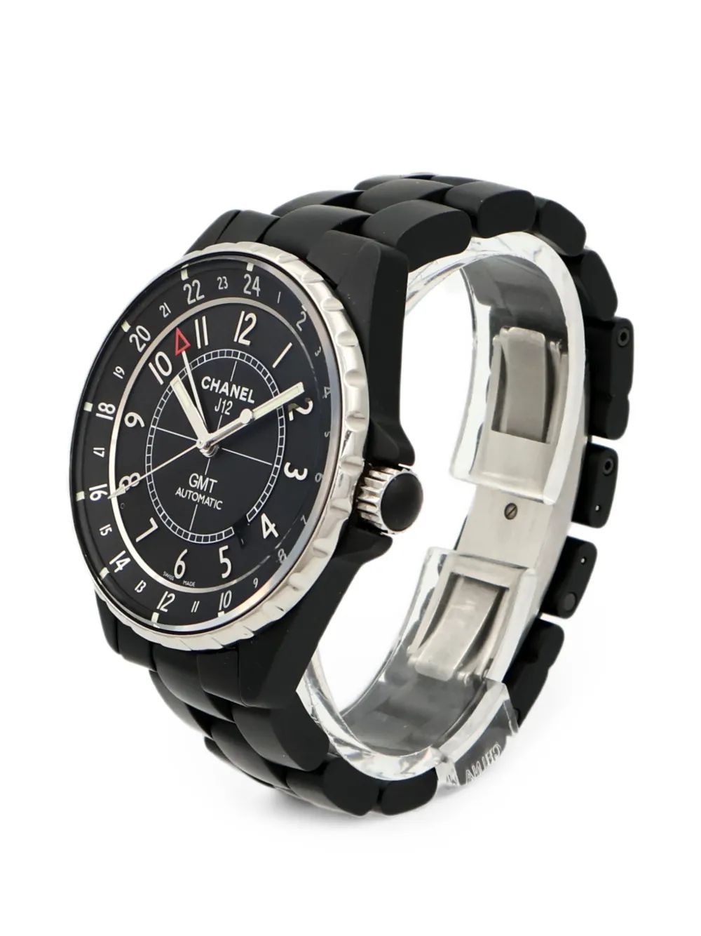 Chanel Pre-owned J12 GMT 41mm Watch in Black, view 3