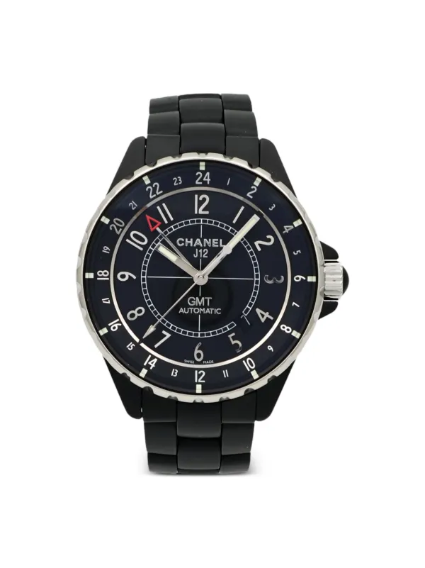 Chanel Pre-owned J12 GMT 41mm Watch in Black