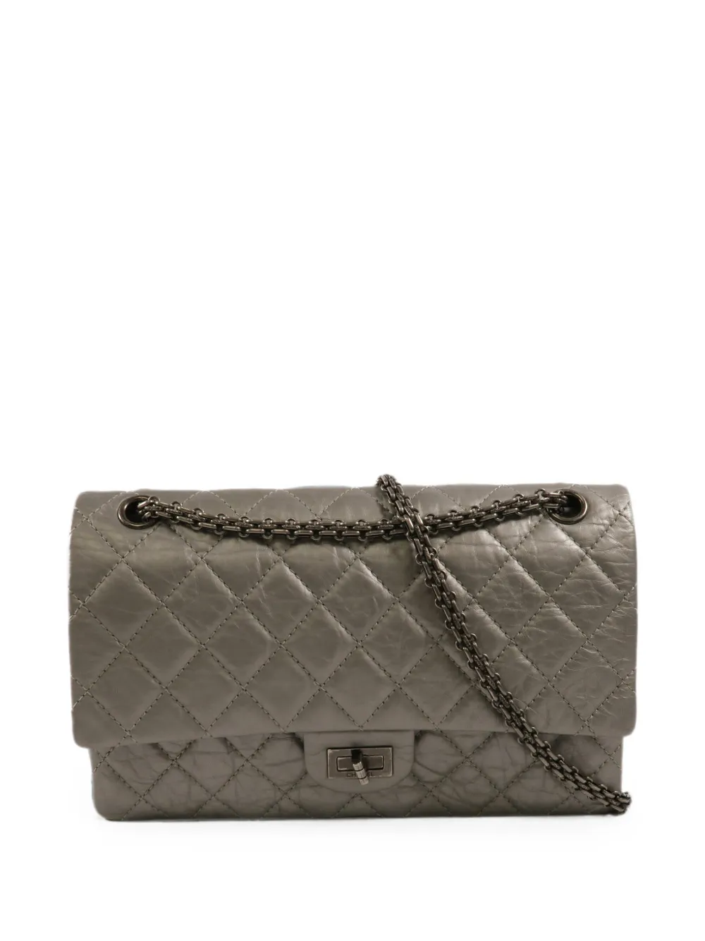 CHANEL Pre-Owned medium 2.55 leather shoulder bag - Grigio