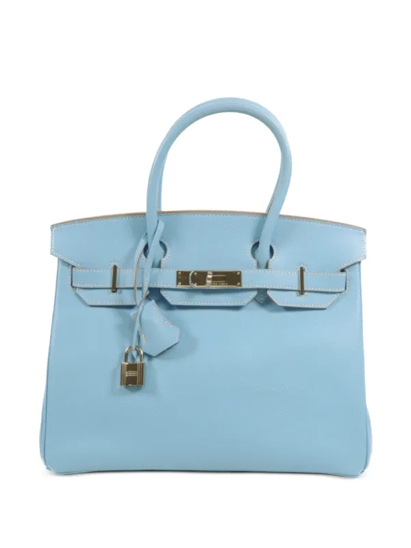 Hermès Pre-owned 30 Birkin Handbag in Blue