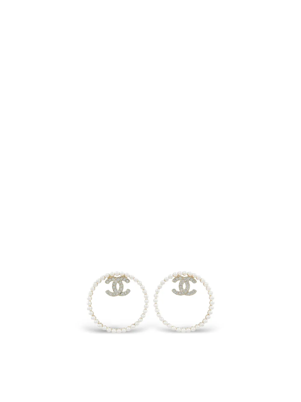 CHANEL Pre-Owned CC hoop earrings - Oro