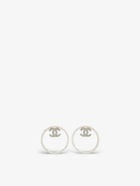 CHANEL Pre-Owned CC hoop earrings