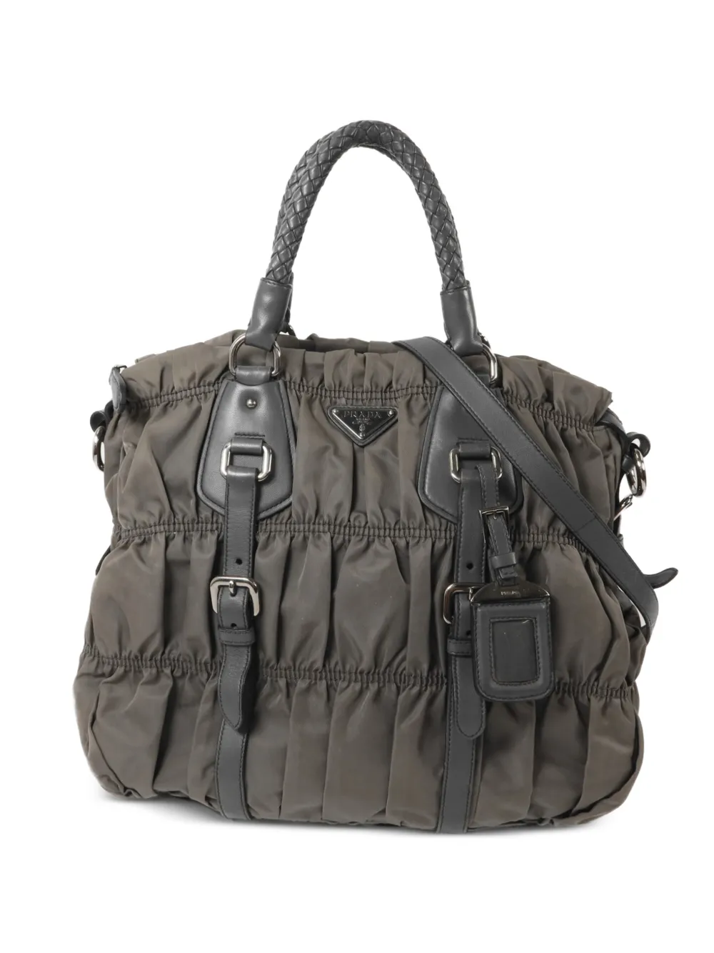 Prada Pre-Owned Tessuto Gaufre Zwei-Wege-Handtasche - Grau