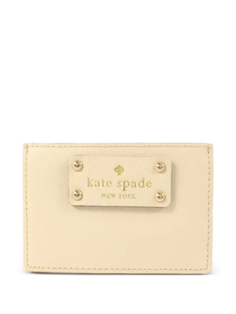 Kate Spade logo-plaque leather card case