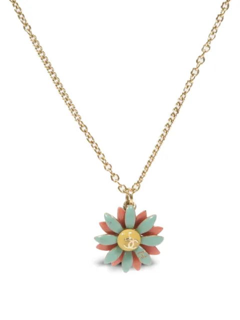 CHANEL Pre-Owned CC flower-pendant necklace