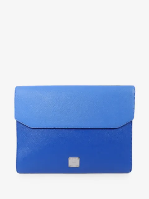 MCM Pre-Owned foldover-top logo-plaque clutch bag