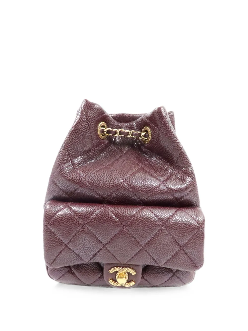 CHANEL Pre-Owned CC quilted leather backpack - Rosso