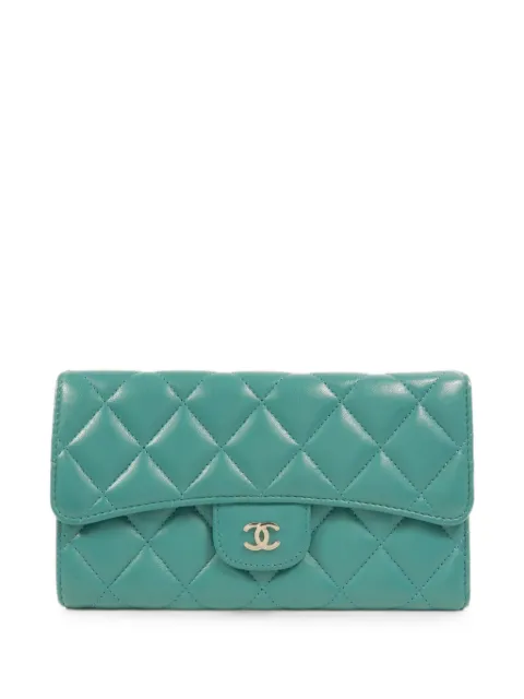 CHANEL Pre-Owned CC diamond-quilted long wallet