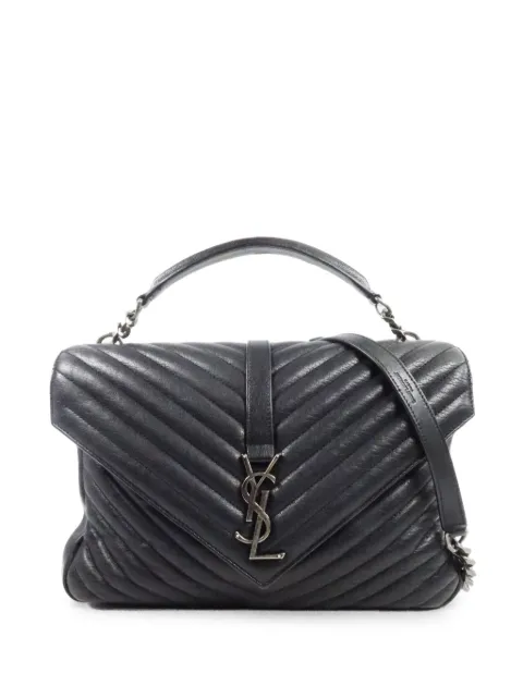 Saint Laurent Pre-Owned large College logo-plaque tote bag