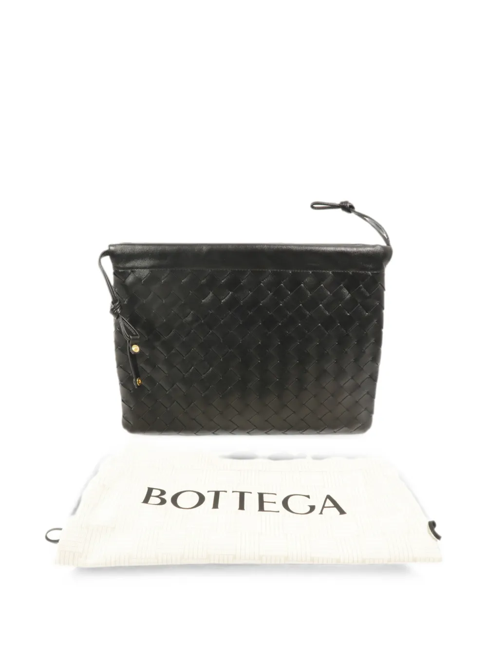 Bottega Veneta Pre-Owned Intrecciato drawstring clutch bag - Black