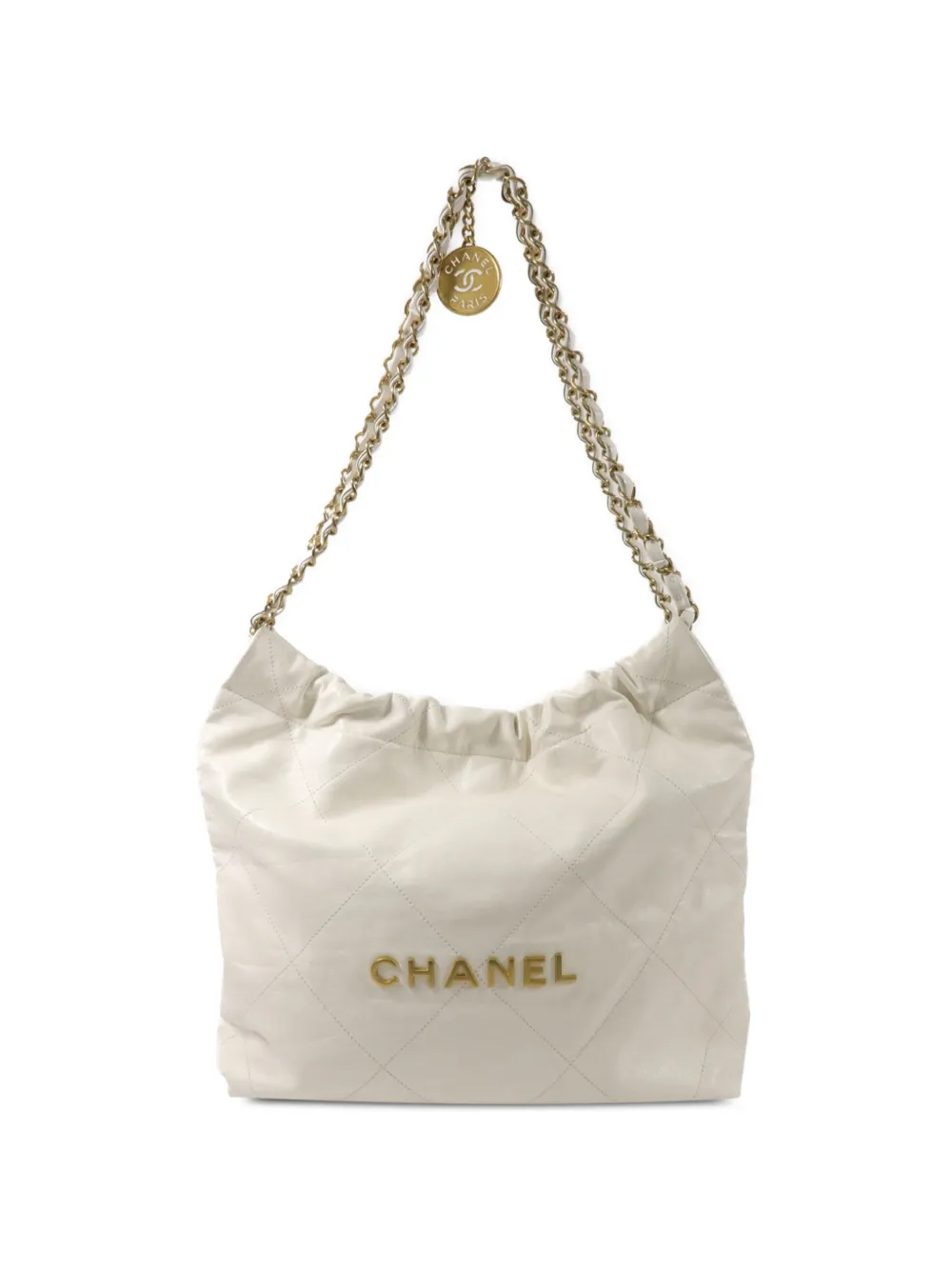 CHANEL Pre-Owned small Chanel 22 diamond-quilted shoulder bag - Bianco