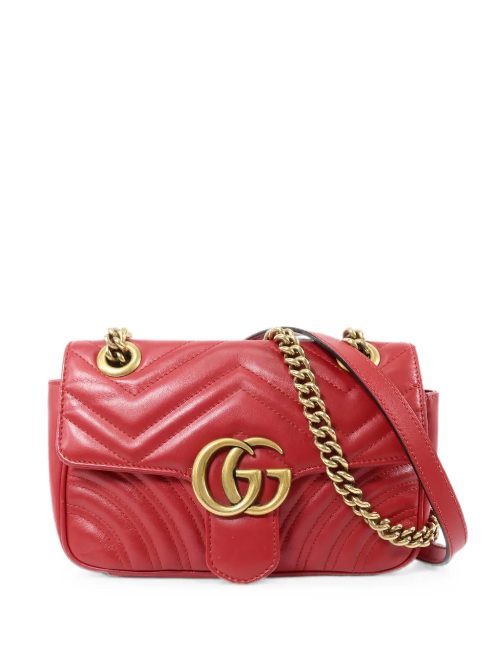 Gucci Pre-Owned small GG Marmont shoulder bag - Rosso