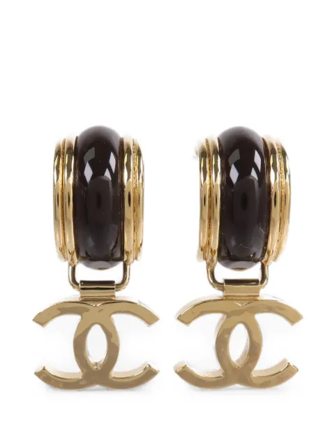 CHANEL Pre-Owned logo drop earrings