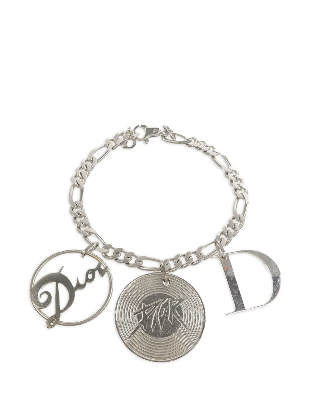Christian Dior Pre-Owned logo-charm bracelet - Argento