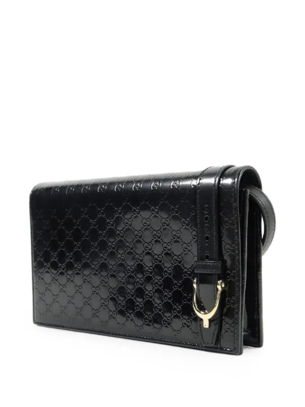 Gucci Pre-Owned マイクログッチシマ チェーンウォレット | ブラック 