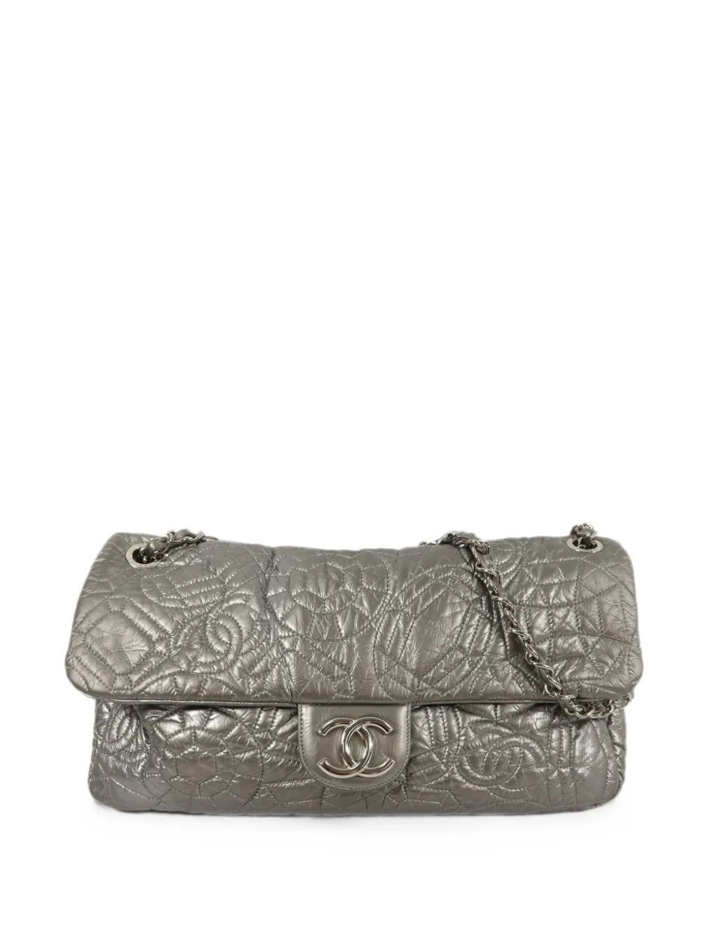 CHANEL Pre-Owned Graphic Edge flap shoulder bag - Argento