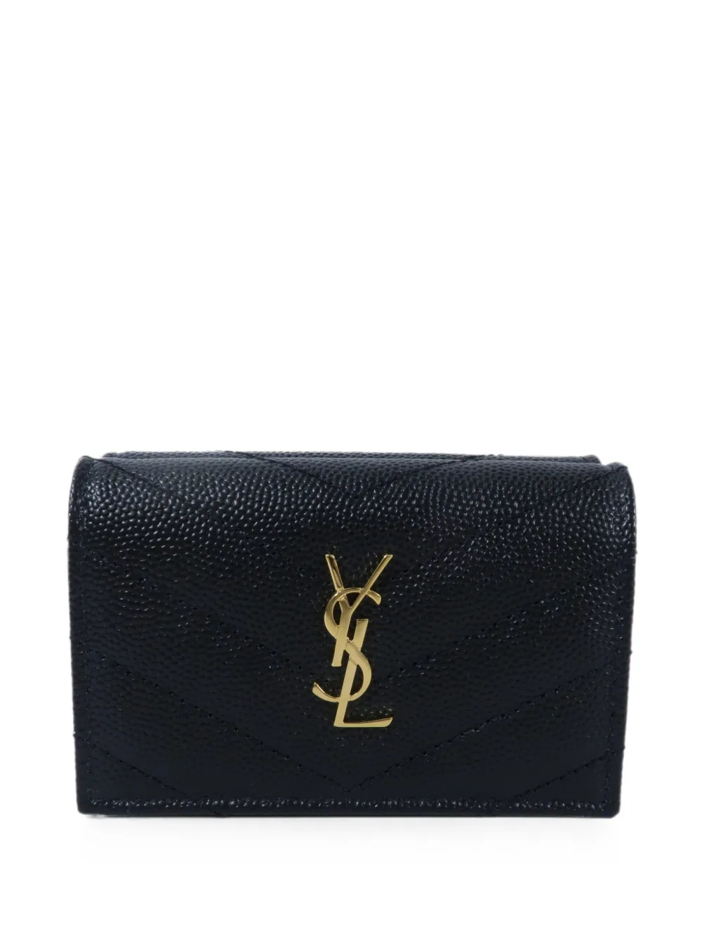 Saint Laurent Pre-Owned Cassandre quilted wallet - Nero