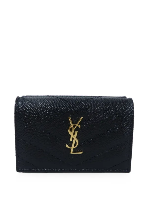 Saint Laurent Pre-owned Cassandre Quilted Wallet in Black