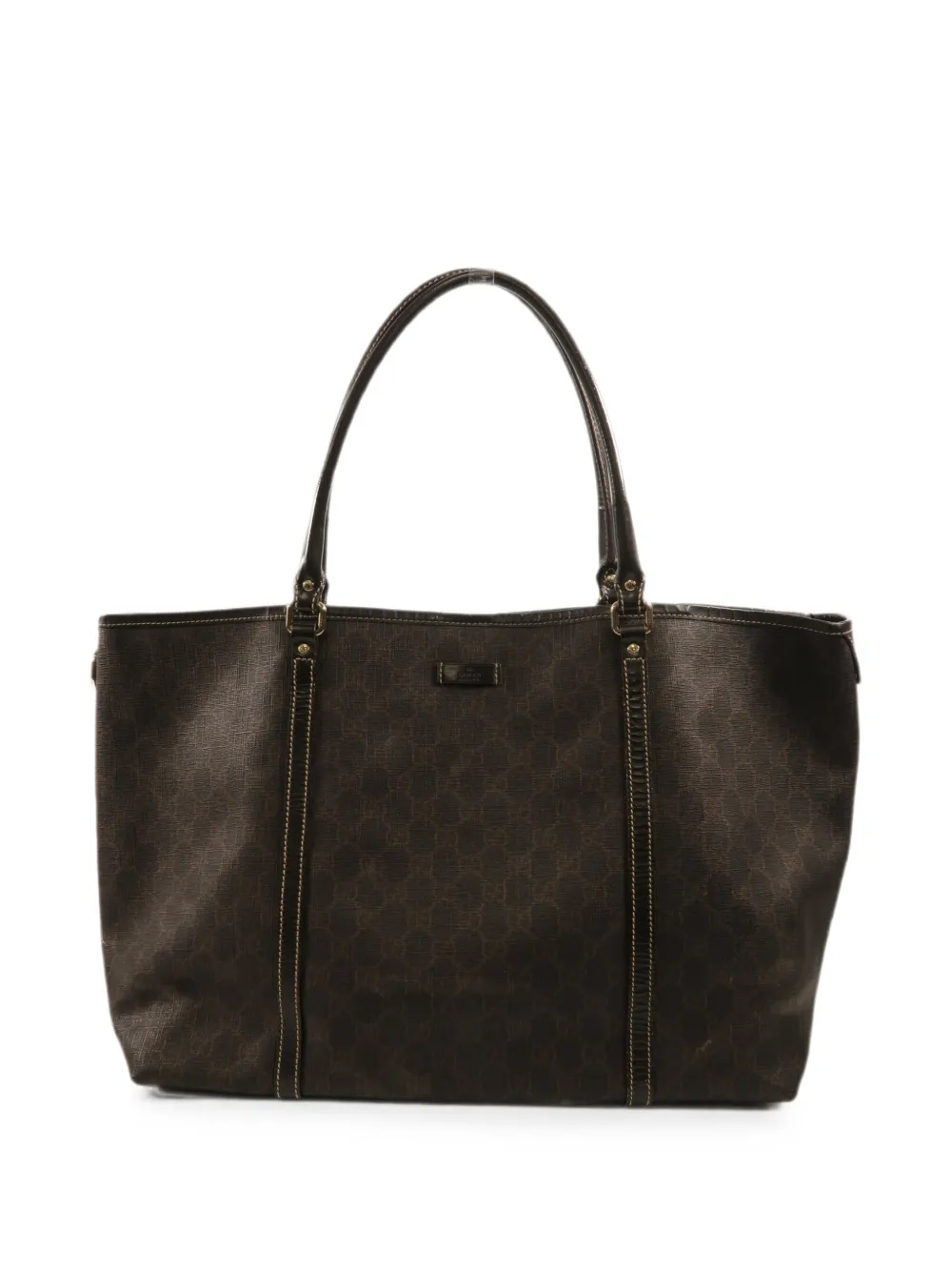 Gucci Pre-Owned GG leather-trim tote bag - Brown