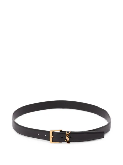 Saint Laurent YSL plaque leather belt