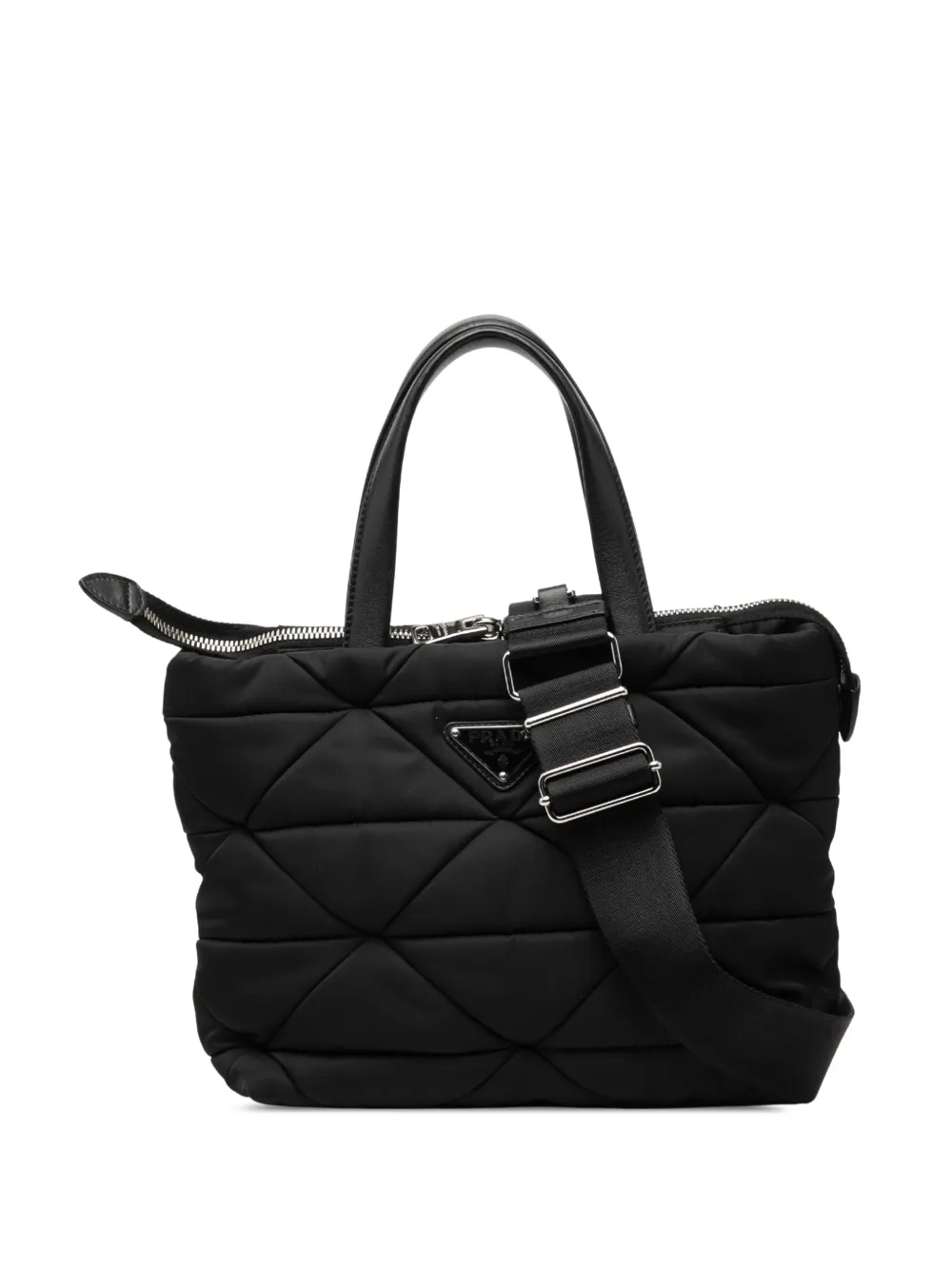 Prada Pre-Owned 2013 Small Padded Re Nylon Tote satchel - Black