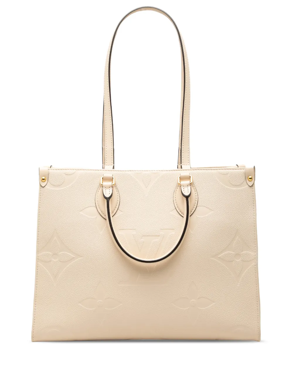 Pre-owned Louis Vuitton 2021-2026 Monogram Empreinte Onthego Mm Satchel In Brown