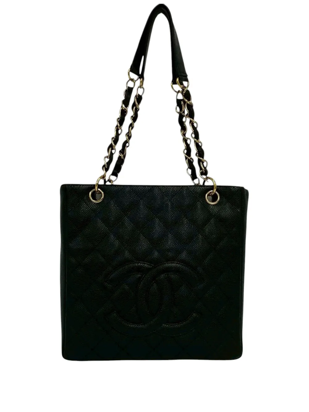 Pre-owned Chanel 2003-2004 Petite Caviar Timeless Tote Bag In Black
