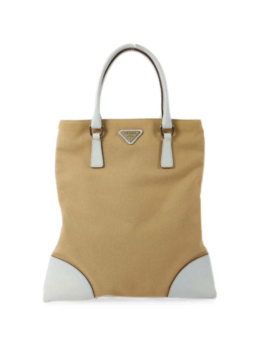 Prada Pre-Owned triangle-logo tote bag - Neutrals