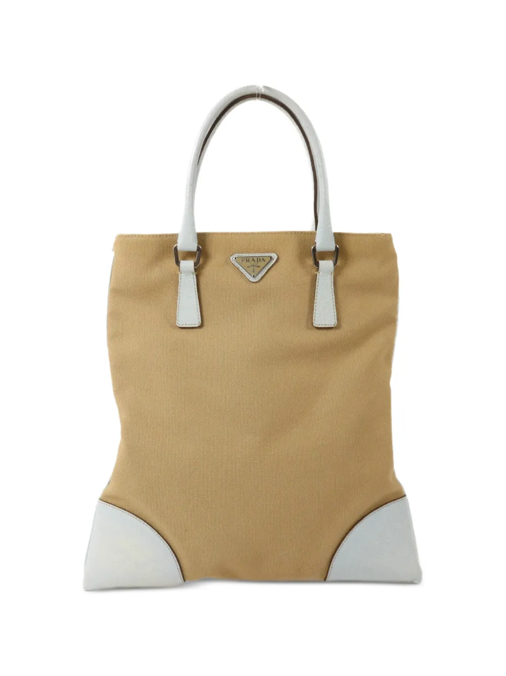 Prada Pre-Owned triangle-logo tote bag - Nude